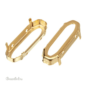 4161 Оправа для ювелирного кристалла Long Classical Oval FS 27х9 мм, золото