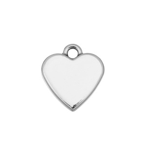 Подвеска "Сердечко", родий, 1 шт. (#CN-PN-159)