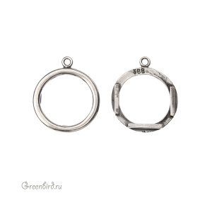 JBB Подвеска-рамка "Круглая", ант. серебро (JB-7503)