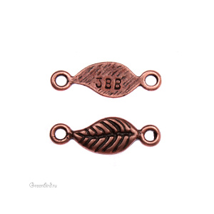 JBB Коннектор "Маленький лист", ант. медь (J51-155)