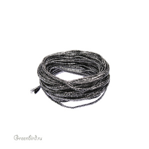 Сутаж Textured Silver/Black, 5 метров (ST1610-144)