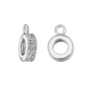 Коннектор-бейл с узорами, родий, 1 шт. (#SVA-BAIL-14R)