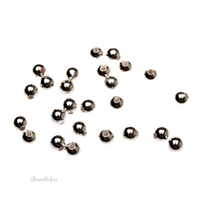 Металлические бусинки, серебро, 144 шт. (#03SP)