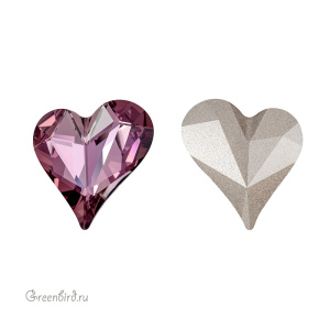 Swarovski 4809 Асимметричное сердце 17x15,5 мм, античный розовый (#001ANTP), 1 шт.