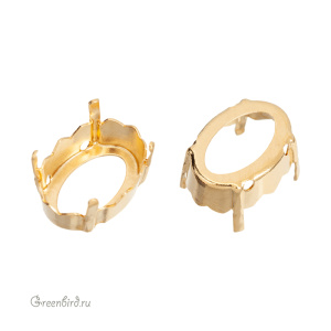 4160 Оправа для ювелирного кристалла Magical Oval Fancy Stone 18х13 мм, золото