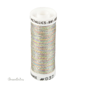 Металлизированная нить AVAS B1F, радуга, 100 м (#037)