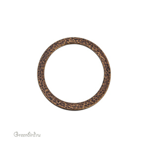 Коннектор "Hammertone" кольцо 32 мм, античная латунь, 1 шт. (#TC-3231-27)