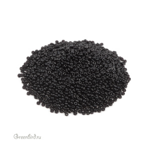 Бисер чешский круглый Preciosa Round 16/0, Jet (#23980), 5 г