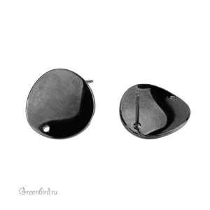 Пуссеты "Диск", gunmetal, пара (#SVAE-145T)