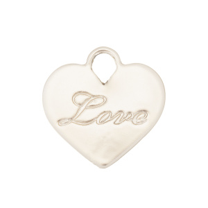 Подвеска "Сердце Love", античное золото, 1 шт. (#CN-PN-157)