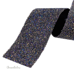 57000 Кристальная ткань Crystal Fabric Bandings 30 мм – Black/Heliotrope (#012/001HEL), 5 см