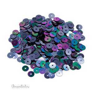 Пайетки 5мм плоские Black Irise (#9275)