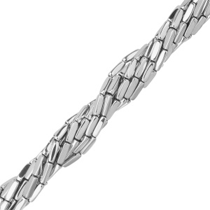 Бусины Геметин, прямоугольные 10x3мм, серебристый, нить (#SV-HMT-144)