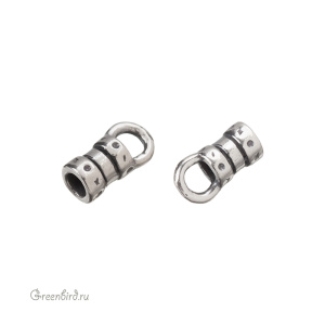 JBB Концевик-кримп, 10 мм, ант. серебро (#PAS161)