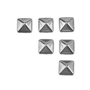 Чешские бусины Pyramid 12 мм, Silver/Crystal, уп. 6 шт. (#S00030-06)