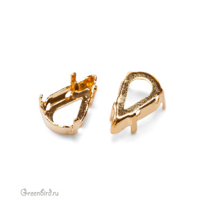 4328 Оправа для Pear Fancy Stone 13х7,8 мм, томпак/золото