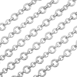 Цепочка фигурная 14 мм, родий, 30 см (#Chain-114R)