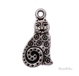 Подвеска "Кошка спираль", ант. серебро, 1 шт. (#TC-2164) Подвеска "Кошка спираль", ант. серебро, 1 шт. (#TC-2164)