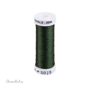 Шелковая нить AVAS Soie Ovale, темно-зеленый, 30 м (#5025)