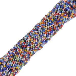 Бусины круглые стеклянные 3 мм, микс, нить (#CN-BEAD-001)