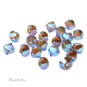 Swarovski 5328 Биконусы 4 мм, черный алмаз радужный 2X (#215AB2), уп. 20 шт.