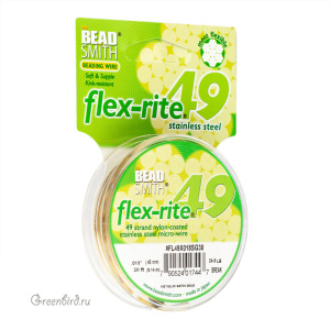 Тросик Flex-Rite 49 – 0,45 мм, матовое золото #FL49X(018SG)30