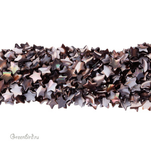 Бусины-звездочки 10 мм, шоколадный перламутр, нить (#SVA-PRL-331) Бусины-звездочки 10 мм, шоколадный перламутр, нить (#SVA-PRL-331)