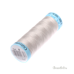 Шелковая нить Gutermann S303, 100м, платина (#8)