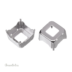 4499 Оправа для ювелирного кристалла Prismatic Square FS 20 мм, белая бронза