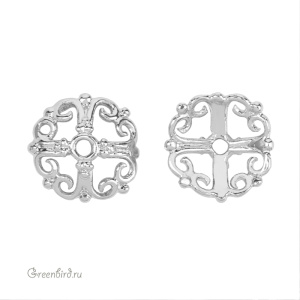 Шапочка ажурная, родий, 1 шт. (#SVAC-20R)