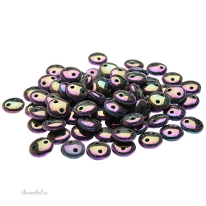 Lentil 2 отверстия 6mm, Iris/Purple, 10 гр (#21495JT)