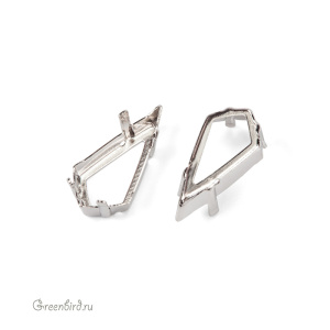 NEW 4731 Оправа для Kite Fancy Stone 18х9 мм, томпак/родий