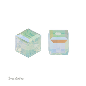 Swarovski 5601 Бусина Куб 4 мм, хризолит опал с мерцанием B (#294SHIMB), 1 шт.