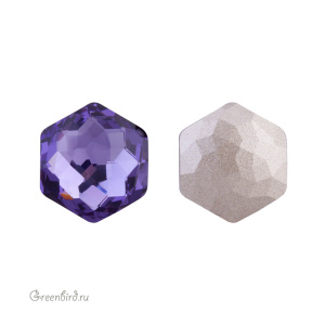 4683 Thin Hexagon Fancy Stone 12х13,5 мм – Tanzanite (#539)
