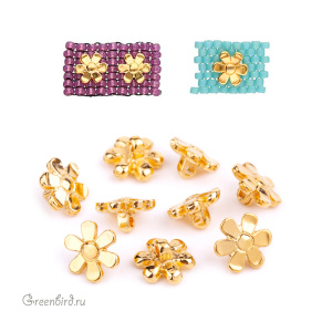 CYMBAL Вставка "Gerani" для бисера 11/0, 24K Gold Plate, 1 шт. (#M11-012212-GP)