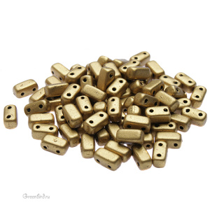 Bricks 3x6mm, Mat. Metallic Aztec Gold, 10 гр (#K0172JT)