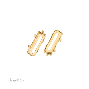 4547 Оправа для ювелирного кристалла Princess Baguette 15х5 мм, золото