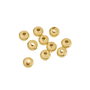 Металлический бисер 5 мм, золото, 10 шт (#CN-BM-039G)