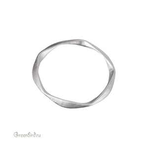 Коннектор-кольцо фигурный 29 мм, матовый родий, 1 шт. (9K722), Корея