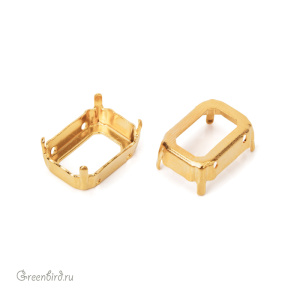 4610 Оправа для ювелирного кристалла Octagon Fancy Stone 14х10 мм, золото