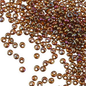 Бисер TOHO Magatama 3 мм, металлизированный Gold-Lustered Dark Topaz (#459), 10 г