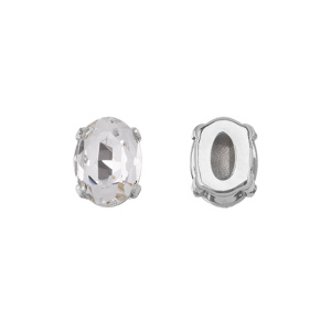 Кристалл в оправе 4120C 10x8 мм Crystalbird - Crystal (#001), серебристый, 6 шт.