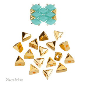 CYMBAL Металлическая боковая бусина GemDuo "Embourios", 24K Gold Plate, 1 шт. (#GD-012841-GP)