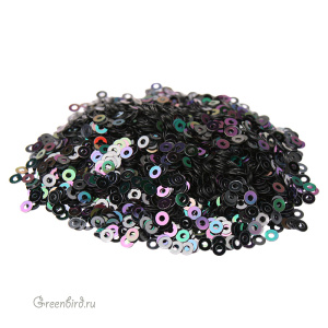 Пайетки 2мм плоские Black Irise (#9275)