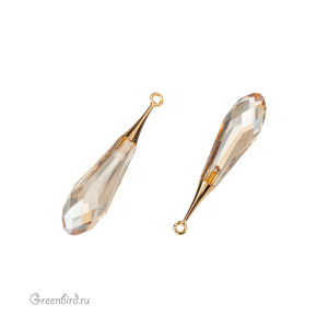Swarovski 6532 подвеска Капля с бейлом 31,5 мм, золото, золотистая дымка (#001GSHA), 1 шт.