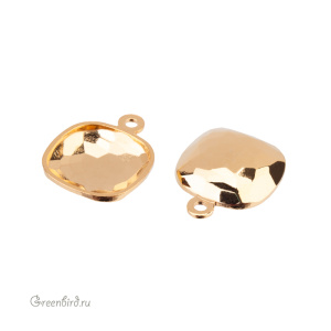 4483 Оправа-подвеска для Thin Cushion Fancy Stone 10 мм, томпак/золото