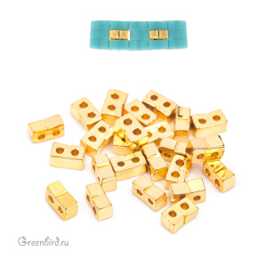CYMBAL Металлическая бусина Half TILA "Klouvas", 24K Gold Plate, 1 шт. (#HT-012325-GP)