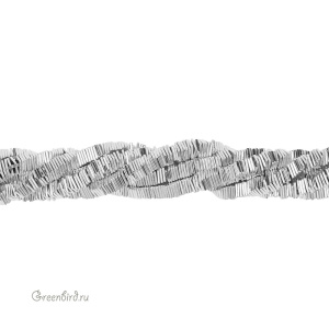 Бусины Геметин 6x1 мм, квадратные рондели, серебро, нить (#SV-HMT-46)