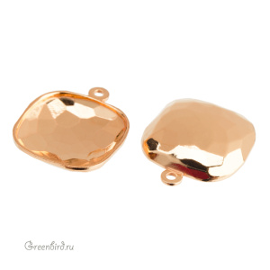 4483 Оправа-подвеска для Thin Cushion Fancy Stone 14 мм, томпак/золото