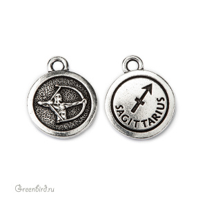 Подвеска "Стрелец", ант. серебро, 1 шт. (#TC-2478-12)